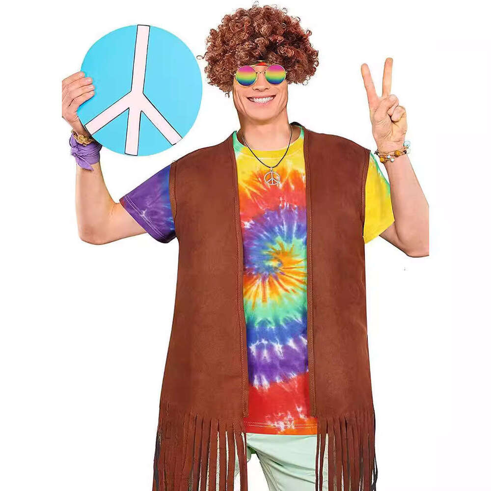 hippie fringe vest, 60s 70s men's and women's party stage wear, 2025 versatile temperament, new trendy clothing ins