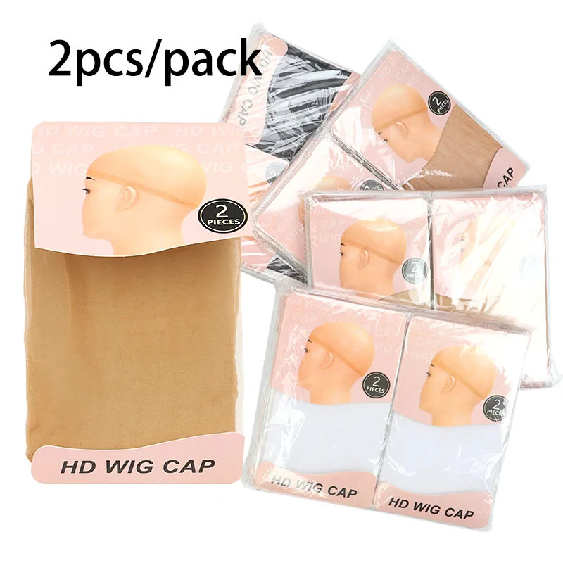Wholesale 10Pack Invisible HD Wig Cap For Lace Front Wig Transparent Wig Cap Black White Brown Beige Stocking Wig Caps For Women 250403