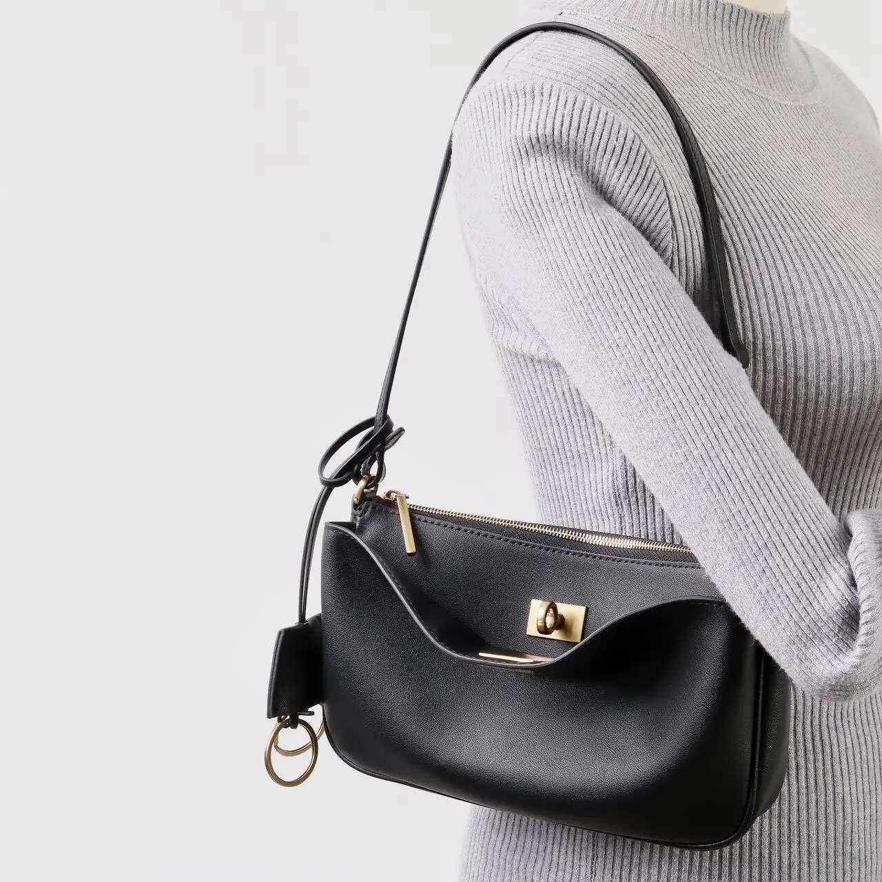 Genuine Leather Underarm 2025 New Design Women's Head Layer Cowhide Crossbody Free Initials Handbag Shoulder Bag