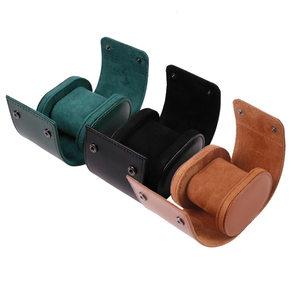 Wholesale PU Leather Portable Single Watch Travel Roll Organizer Packing Leatherette Storage Case Box Packaging 251027