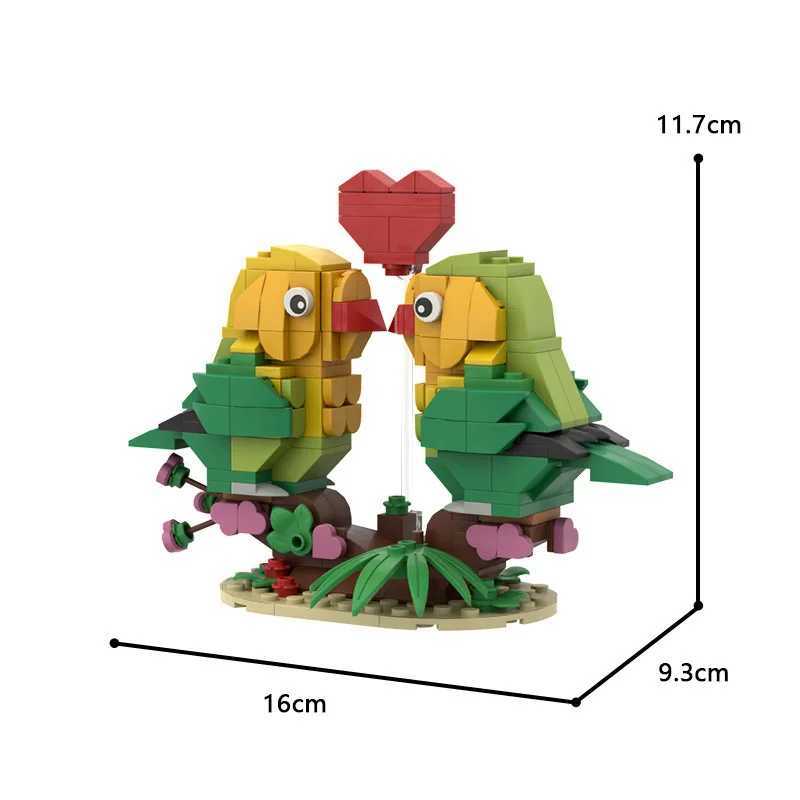 Valentines Day Gift MOC Building Blocks Ornament Love Bird Model Childrens Educational Building Blocks Toy C251104