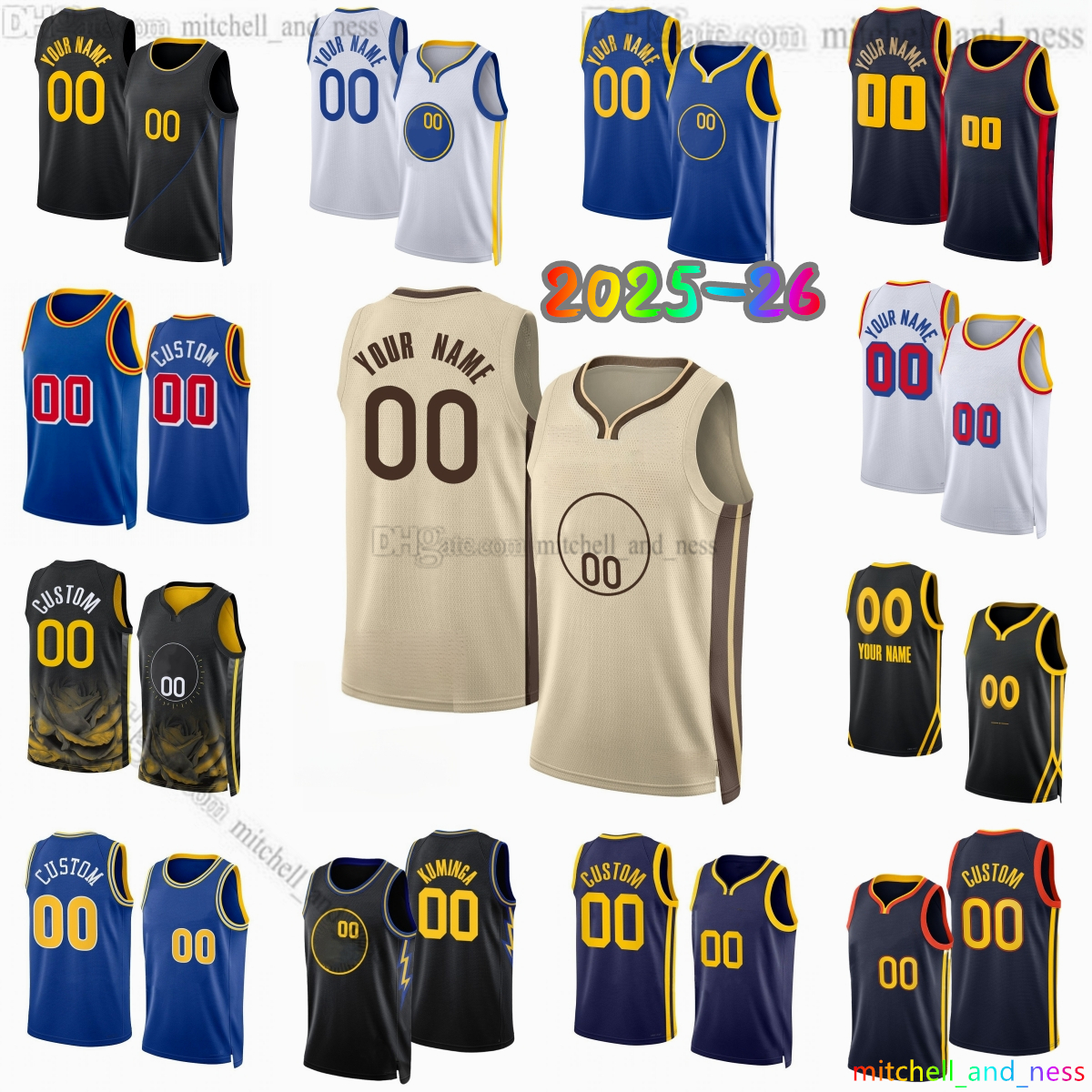 Custom 2025-26 New Curry Printed Basketball Jersey Butler III Hield Kuminga Melton Podziemski Green Kuminga Horford Jackson-Davis Moody Post Cryer Jerseys Shorts