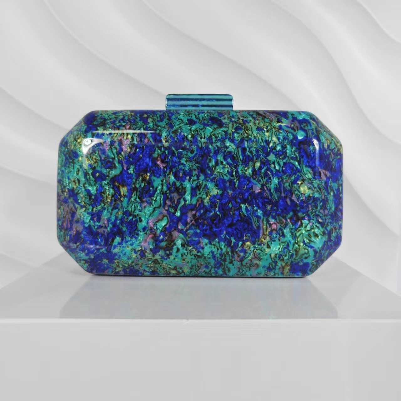 Small bag one shoulder womens crossbody bag marble new fashion summer beach acrylic dinner bag small square bag