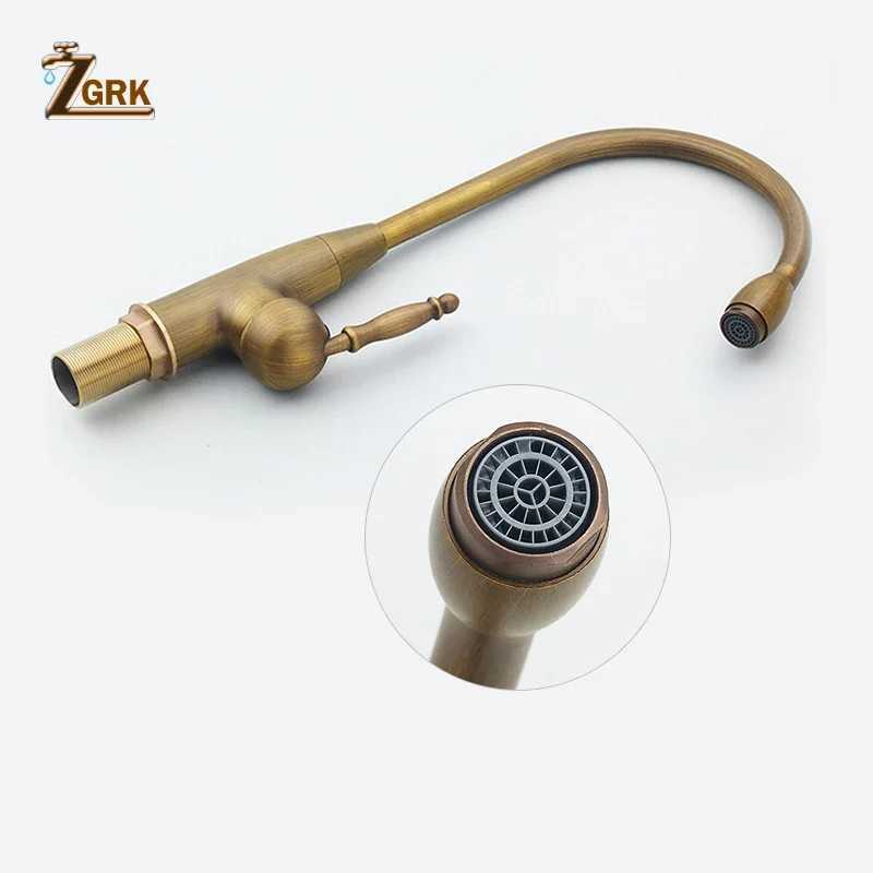 Antique Kitchen Faucet Bronze Sink Mixer Hot and Cold Water Kitchen Mixer Tap Swivel 360 Degree Kitchen Sink Tap Y251104