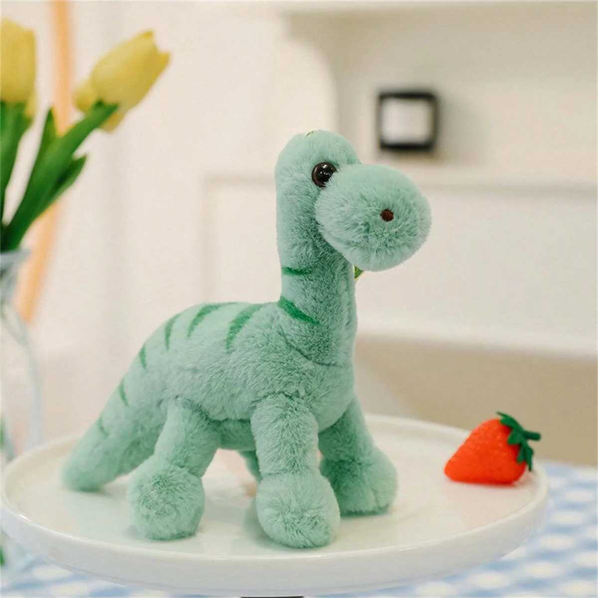 Fluffy Dinosaur Keychain Long Plush Soft Key Ring for Backpacks Cute Bag Charm Accessory Stuffed Animal Plush Bag Pedant C251104