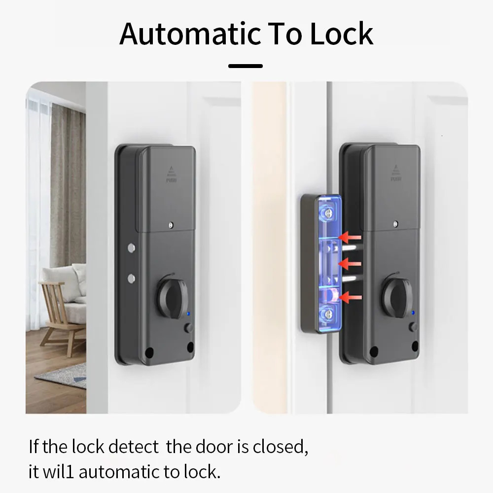 Bluetooth Tuya APP Control 13.56mhz IC Card Smart Invisible Lock Keyless No Drill Concealed install Motor Lock For Wooden Door 250402