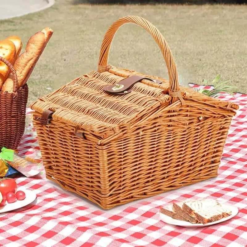 831C Handmade Wicker Picnics Basket Large Capacity Camping BasketC250403