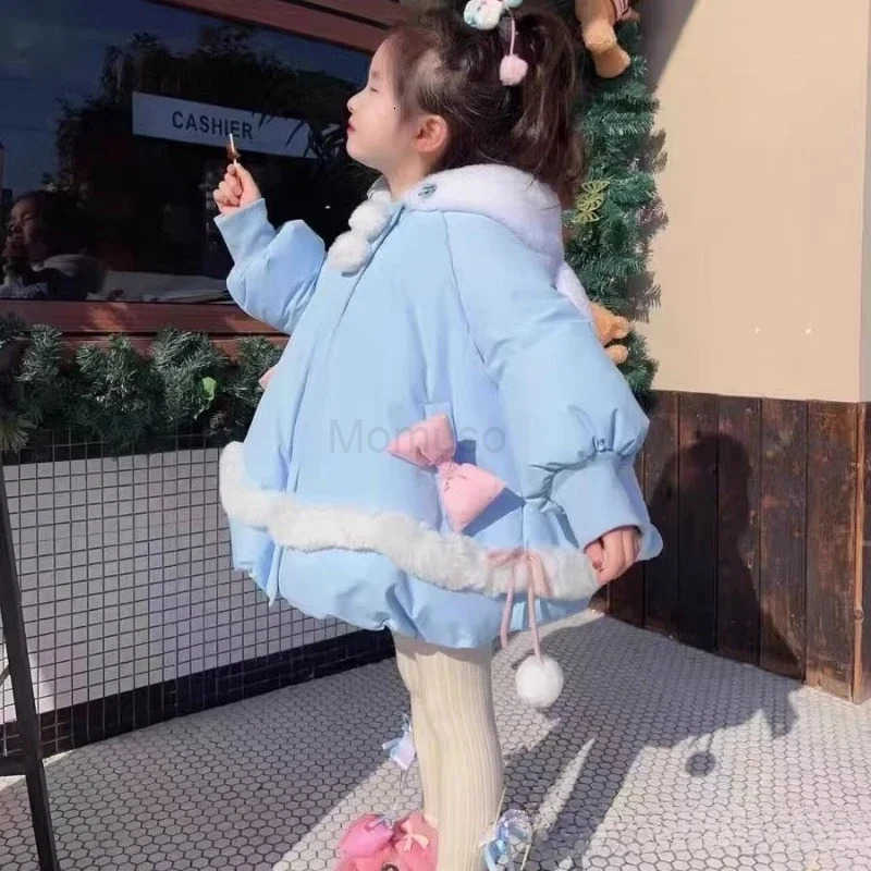 Sanrio New cinnamoroll animation peripheral childrens cotton-padded clothes winter outdoor mid-length thickened cotton-padded clothes H251104