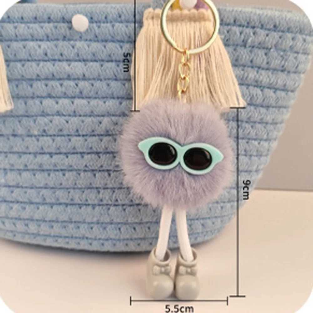Hot Sale Creative Plush Keychain Cute Long Legs Bag Pendant Coal Ball Plush Couples Keyring Gift C251104