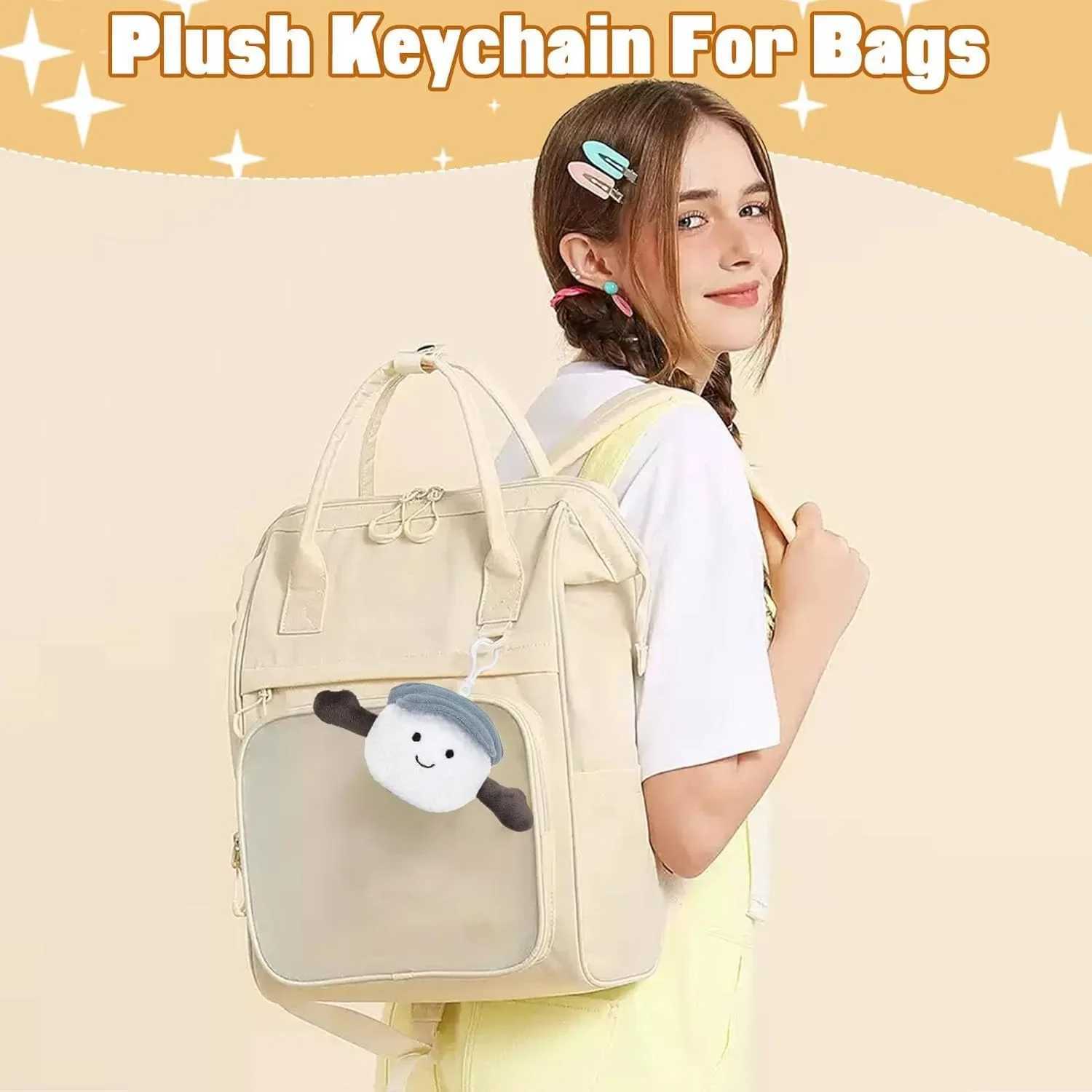 Plush Keychain Cute Golf Ball Plush Soft Stuffed Keychain Toys Gift for Sports Fans Kawaii Charm for Bags and Keys C251104