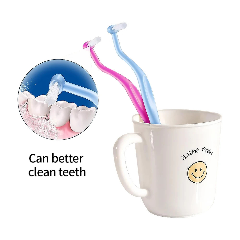5 orthodontic toothbrushes interdental brushes single beam soft hair flat head dental cleaning and oral hygiene tools 250325