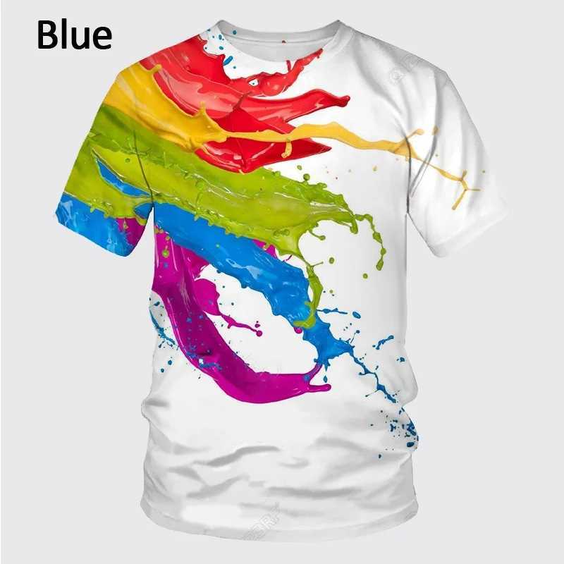 Summer New Fashion Graffiti 3D Printed Mens Summer Round Neck Short sleeved T-shirt W250403