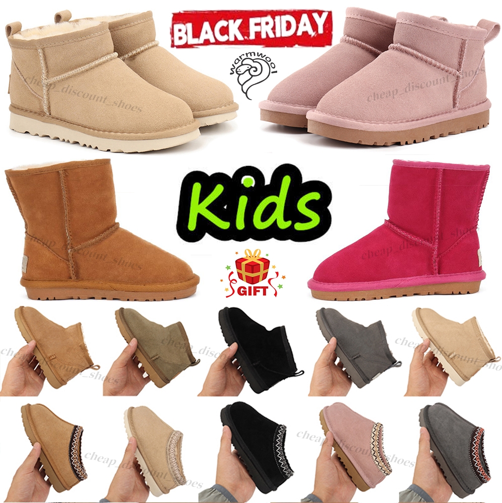 Kids shoes tasman slippers Toddler baby boys boots youth tazz warm white black girls winter shoes Outdoor designer trainers Infants Children Pour Enfant Sapatos