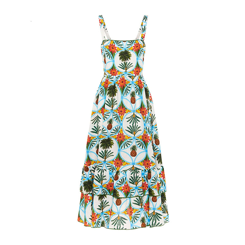 2024 new ins camisole slim waist backless big swing pocket dress