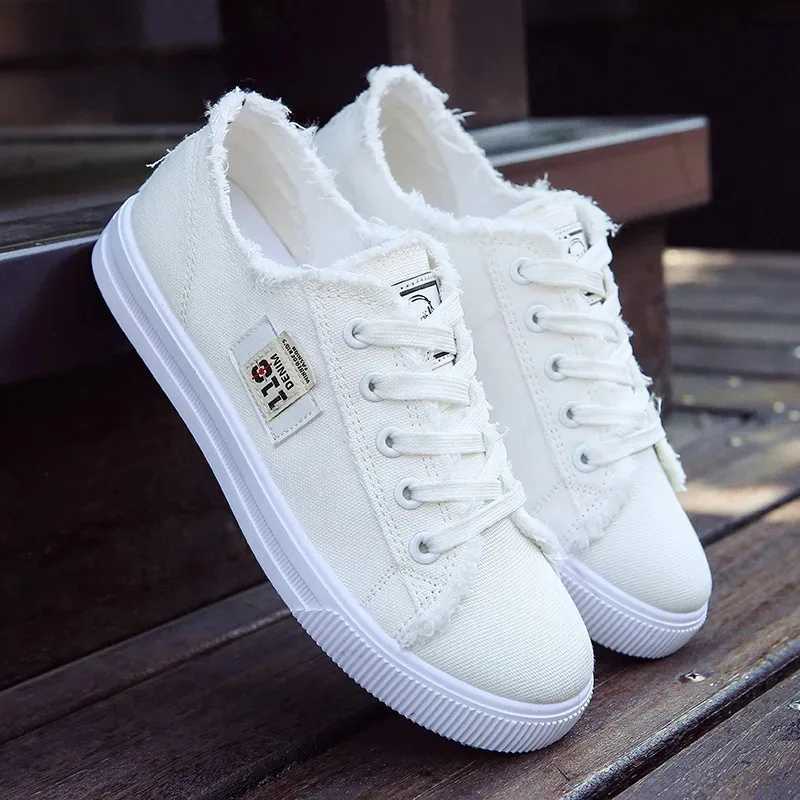 Womens canvas sports shoes womens casual shoes womens outdoor flat lace Zapatillas strapless women Z250403
