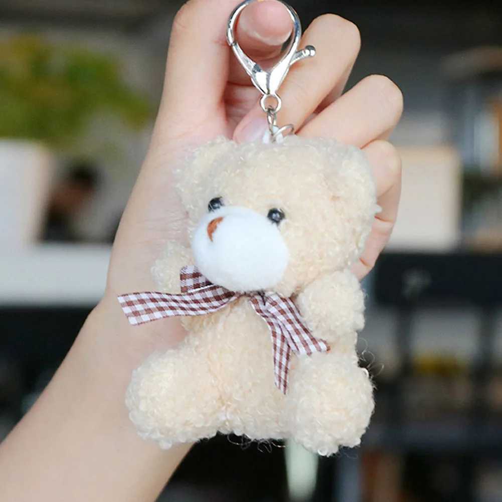 Plush Bear Dolls KeyChain Women Girls Bag Pendant Cute Car Keyring Cartoon Plush Bag Keychain Children Birthday Party Gifts C251104