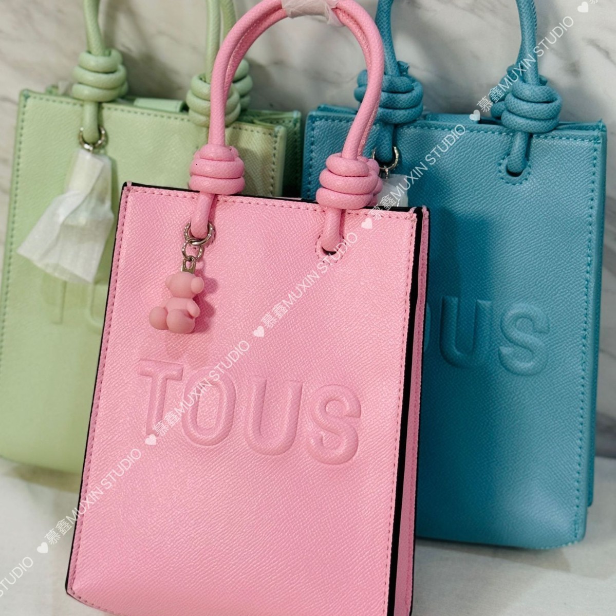 Womens Bag Single Shoulder Crossbody Bag Embossed Letter Bear Pendant Handbag 240311