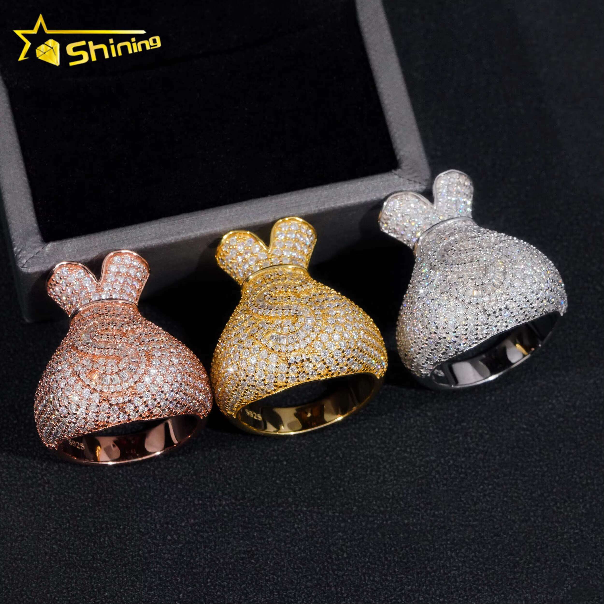 Newest Luxury Mens Moissanite Pass Diamonds Tester GRA Certificate S925 Gold Plated Iced Out Hip Hop Jewelry