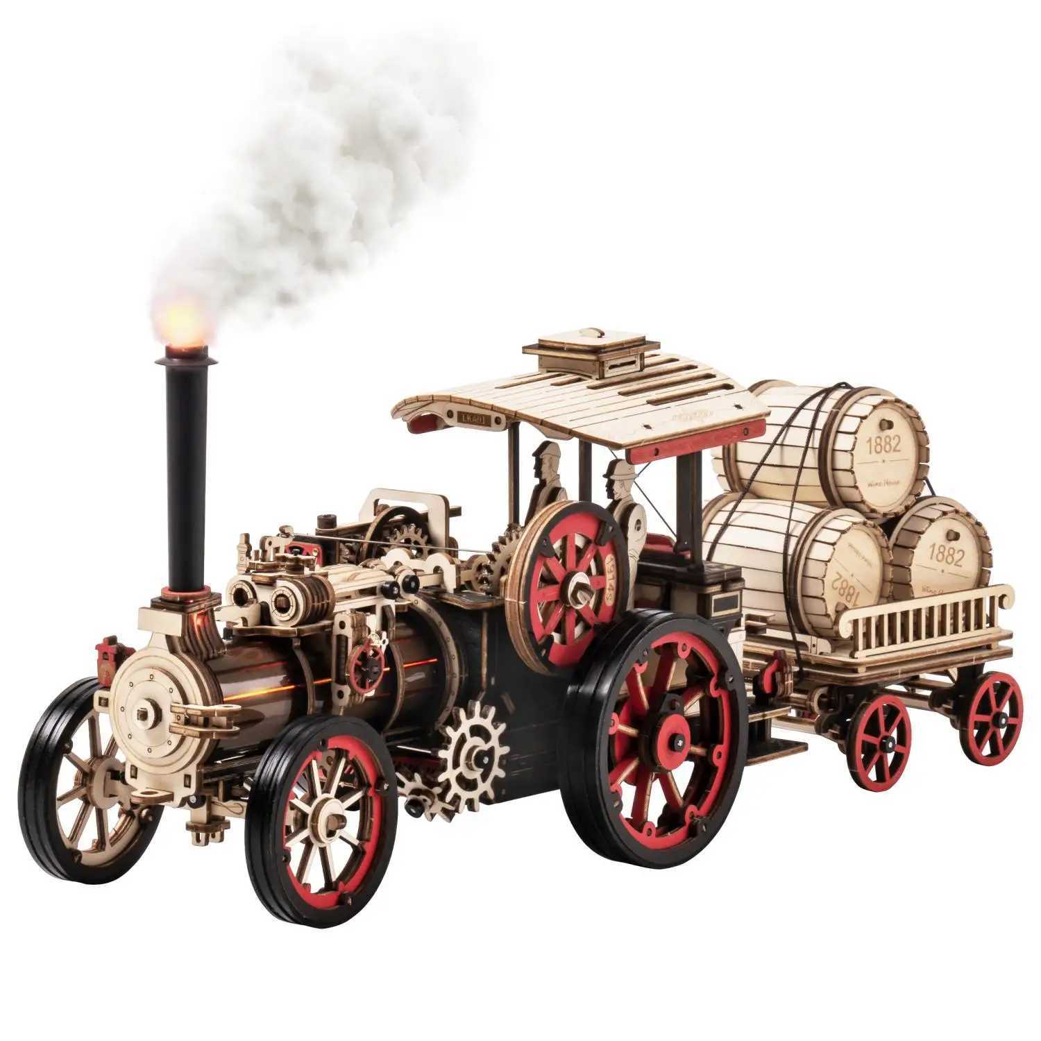 Robotime Rokr Tractor Locomotive Model 3D Wooden Puzzle for Adults Steam Engine Tractor Birthday Gifts for Boys Hobbies Toys C251104