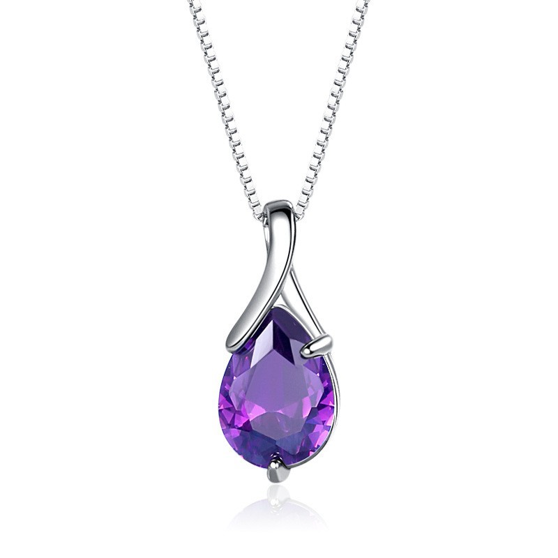 moissanite chain women designer necklace pendant designer jewlery for women luxury jewelry women necklaces designer jewelry Pendant Amethyst Elegant N - view 5