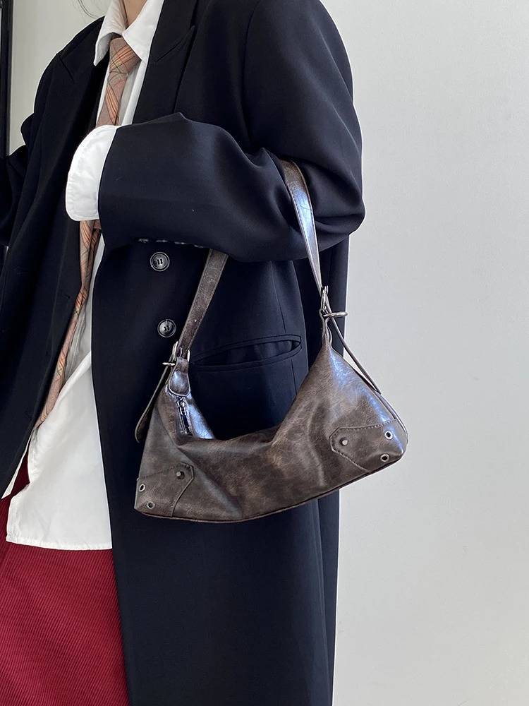 Pu Leather Retro Womens Underwear Bag Cool Y2k Womens Retro Small Shoulder Bag Simple Womens Cross Bag Handbag Wallet 250402