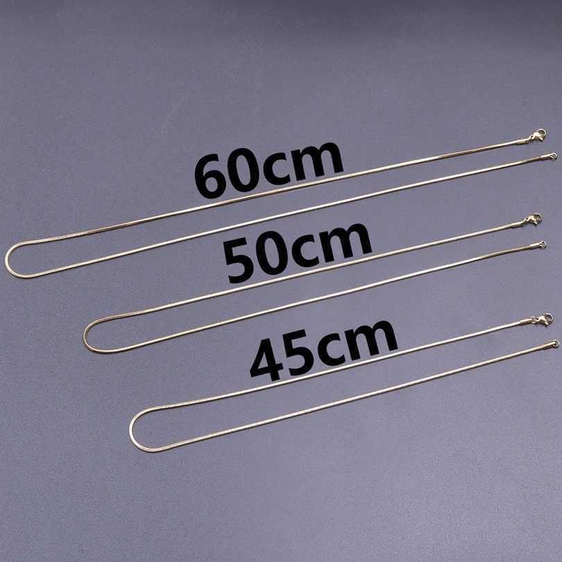 1/5/10pcs 45-60cm Square Snake Chain Necklace DIY Jewelry Making Supplies Gold Color Stainless Steel Chains For Women Men ChokerXJ251104