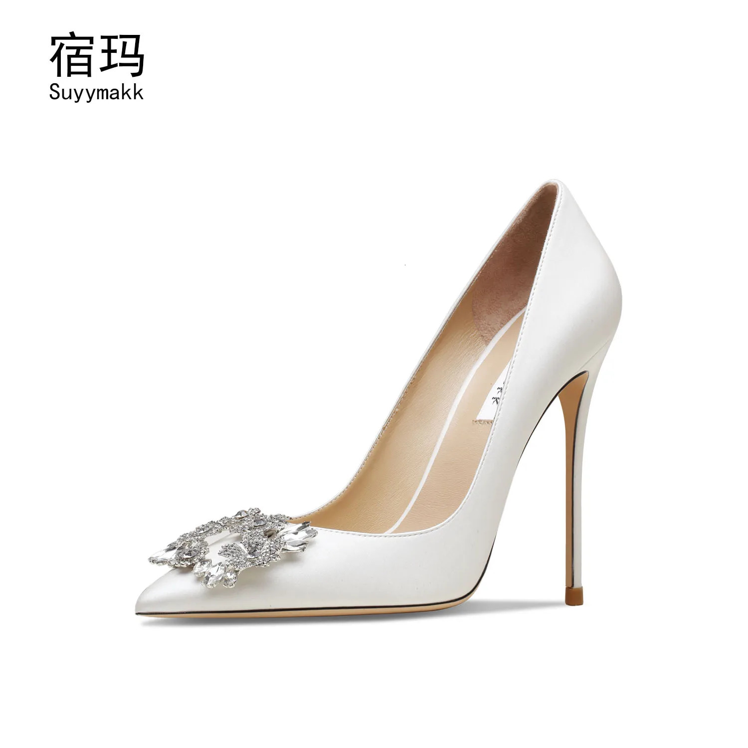 Woman shoes Pumps Pointed toe Party High Heels White Wedding Shoes Rhinestone elegan Womens Shoes Bridal Shoes Women 251103