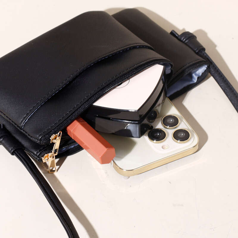 New leather square solid color crossbody simple coin purse pu small student shoulder bag