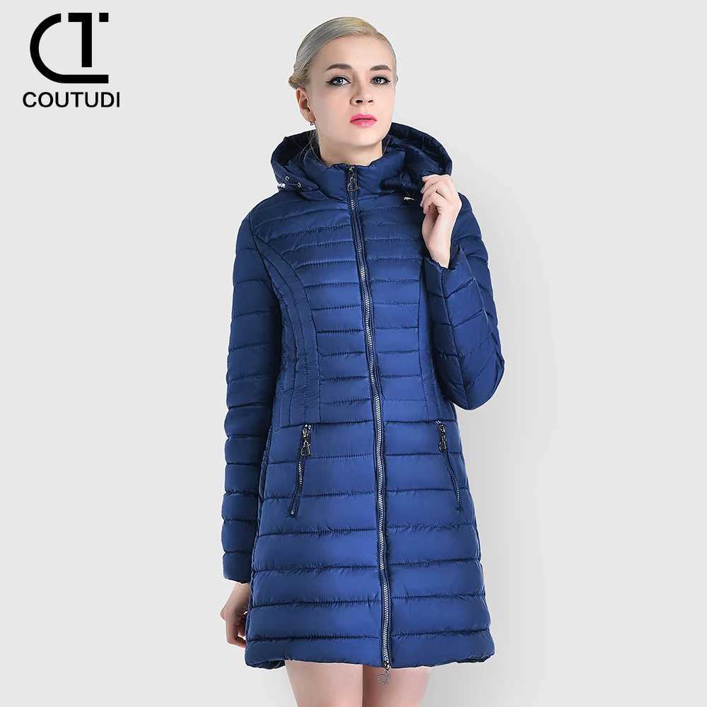 COUTUDI-Womens Winter Long Down Coat Slim Hooded Warm Jacket Padded Puffer Female Overcoat Womens Clothing Long Parkas J251104