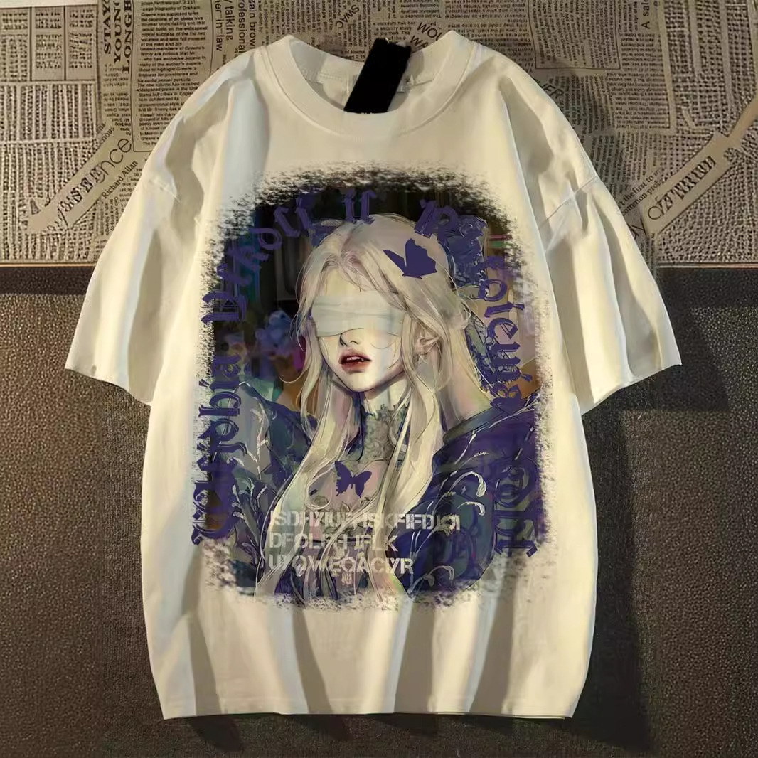 Fat MM character plus size short sleeved T-shirt for women and men, summer American high street fashion brand versatile 2-300 pounds top