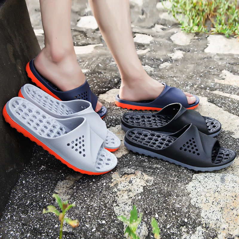 Men Slides Non-slip Summer Massage Flip Flops Indoor Slipper Man Sandals Beach Shoes Men 250402