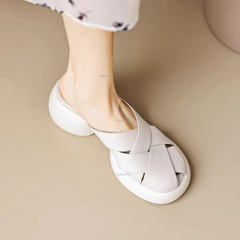 New Designer Sandals With Free Shipping Wearing Sponge Bottom Soft Soled For Women A Trendy Summer Style One Step Cool Slippers With Toe Caps Half Sli