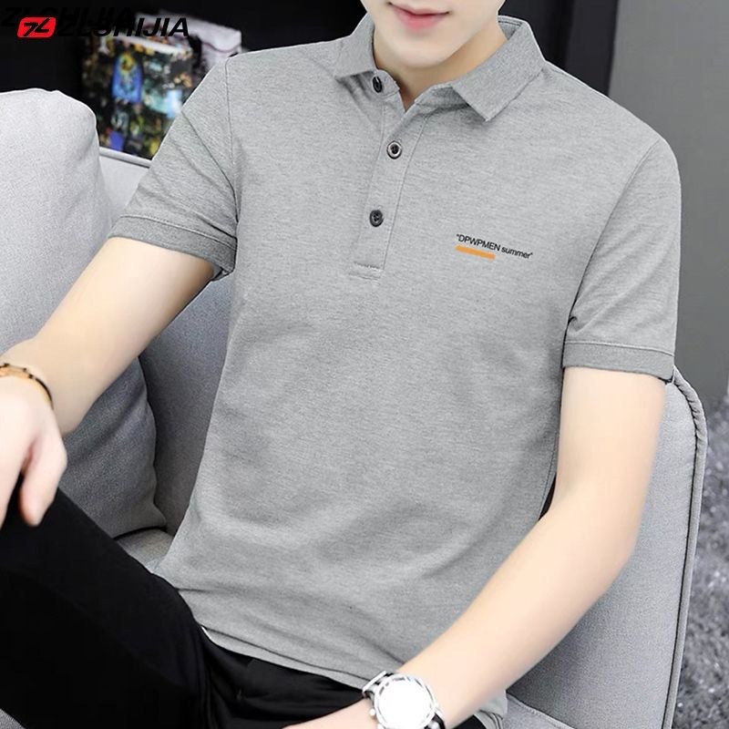 Men's Short Sleeve T-shirt Turn-down Collar Polo Shirt Trendy Ins Summer Embroidery Simple Casual Half Designer Polo Shirt Sleeve Top Wholesale