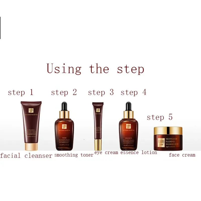 Fullerene Nicotinamide Skin Care Set Hydrating Face Cream Shrink Pore Control Oil Facial Skin Care 251030