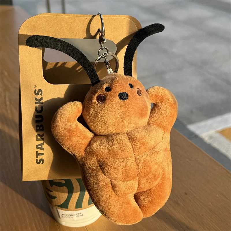 Muscle Bear Fitness Bag Doll Pendant Keychain Mobile Backpack Decorative Pendant Plush Brown Bear Fitness Souvenir GiftW251103