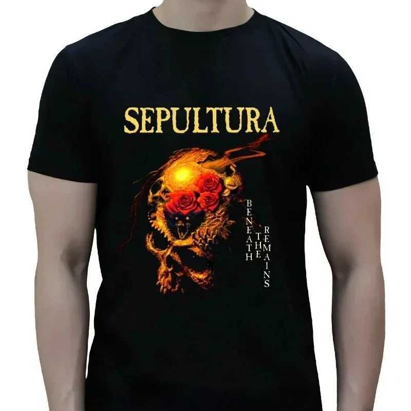 2024 Retro Mens T-shirt Cotton SEPULTRA ROOT 30 Year Metal Kavalala Printed Mens T-shirt Hip Hop Short Sleeve W250403