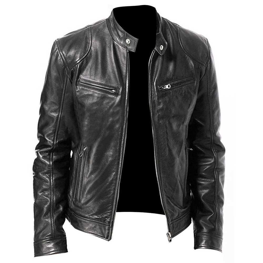 Men Retro Motorcycle Jacket PU Leather Motocross Jacket Chaqueta Moto Spring Autumn Motorbike Riding Jacket Protective Gear J251103
