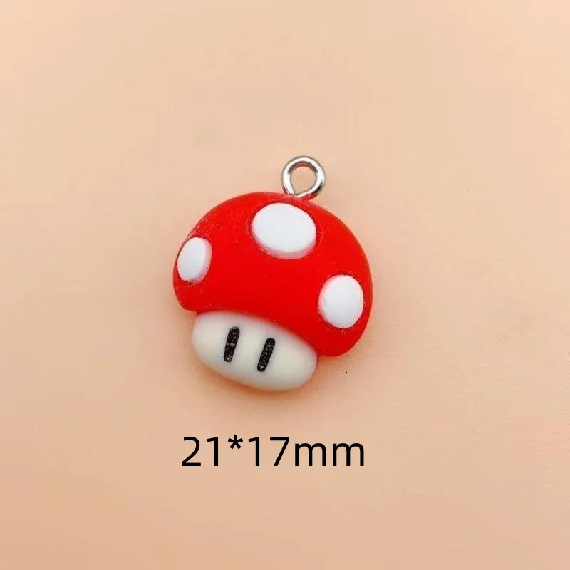 10 Fun Game Cartoon Mushroom Resin Charm Cute Flat Back Pendants for Earrings Bracelets Keychains DIY Jewelry Making 250325