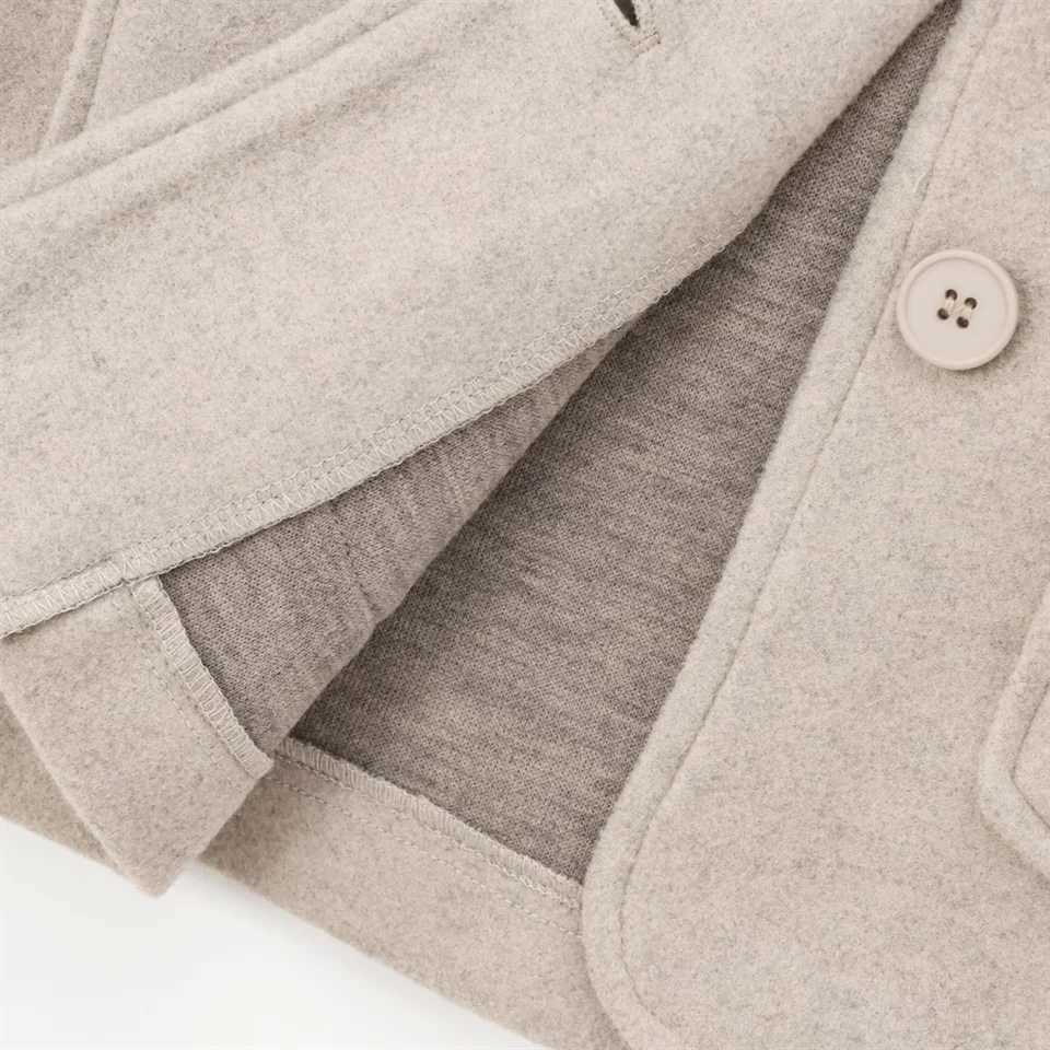 2024 AutumnWinter New Product Womens Commuter Versatile Pocket Decoration Soft Collar Long Sleeve Coat J251103