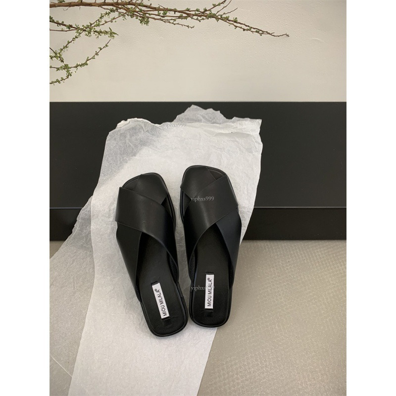New Designer Sandals With Free Shipping Baotou Women's Outwear Fashion 2025 Flat Bottom Half Hollow Cool Slippers Summer Edition