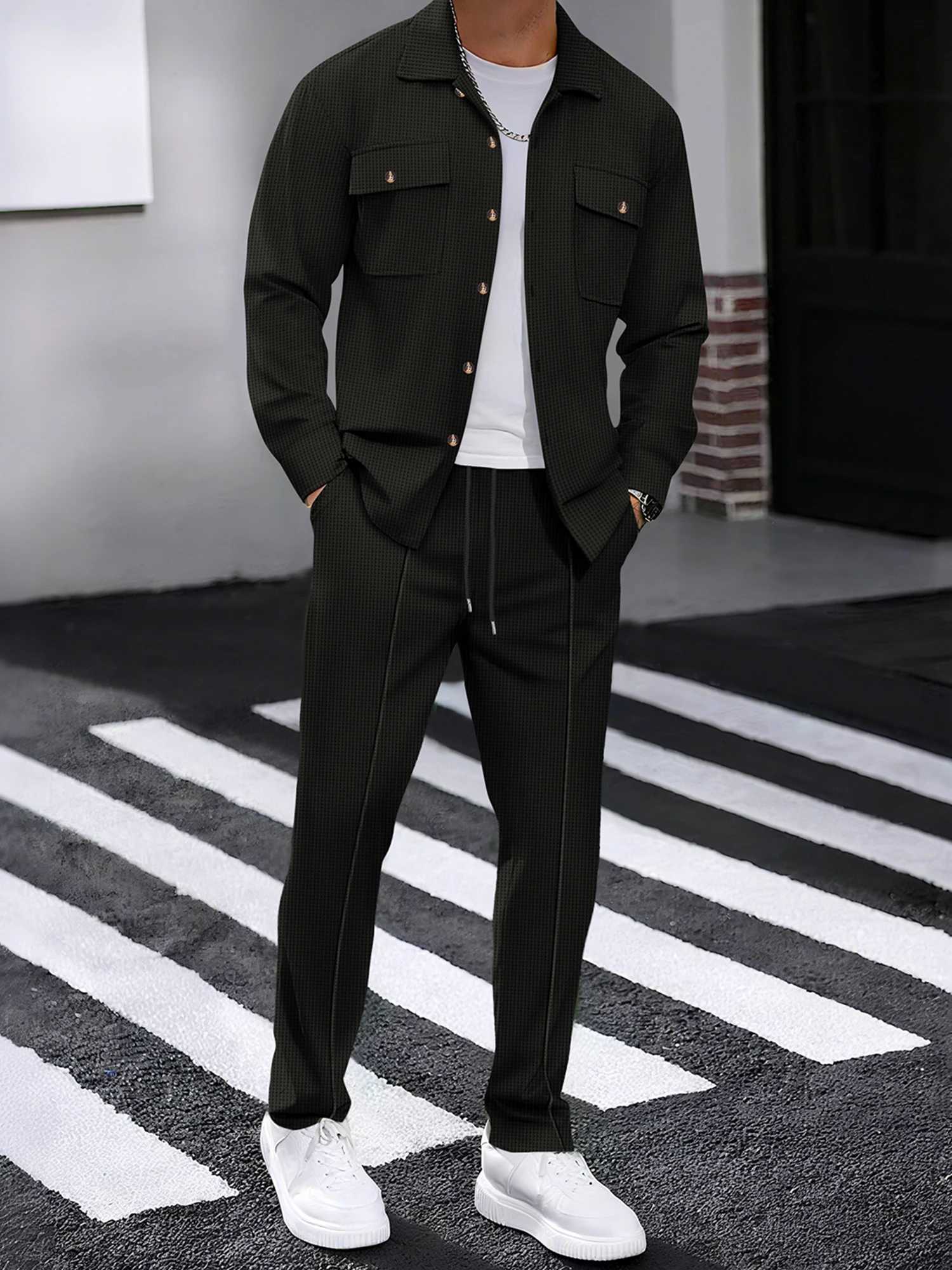 Men s 2Piece Suit Fit Blazer with Matching Trousers Formal Business Attire for Fall Events and Occasions J251104