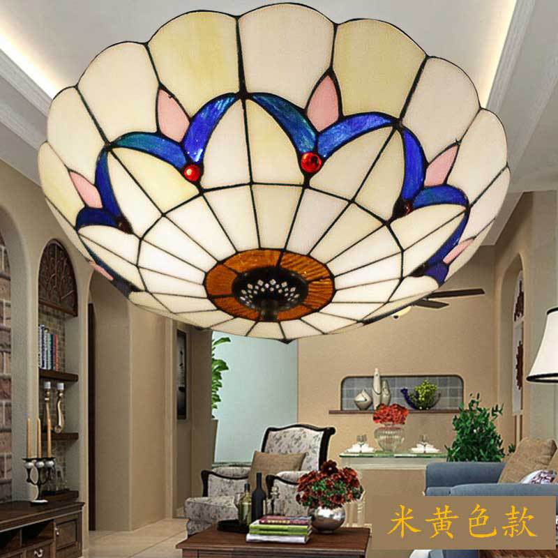 Modern and Vintage Inspired 25/30/40/50/60 cm LED Ceiling Light - Tiffany Style Flush Mount for Bedroom and Lounge Decoration