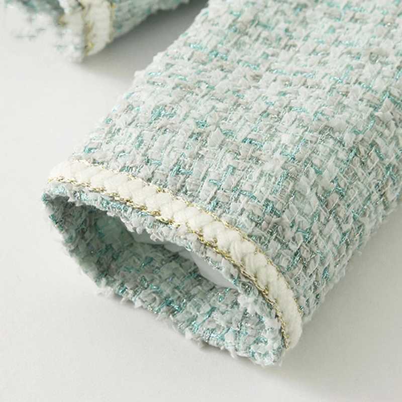 EVNISI Elegant Women Tweed Cardigan Coat With Pocket Casual Single Breasted Office Jacket Autumn Winter Loose Women Outwear J251103