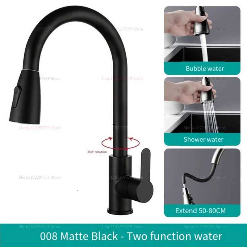 2025 NEW Stainless Steel Kitchen Faucet with Pldown Spray 360 Rotation Single Hole Sink Faucet Modern Easy to Clean for He Y251104