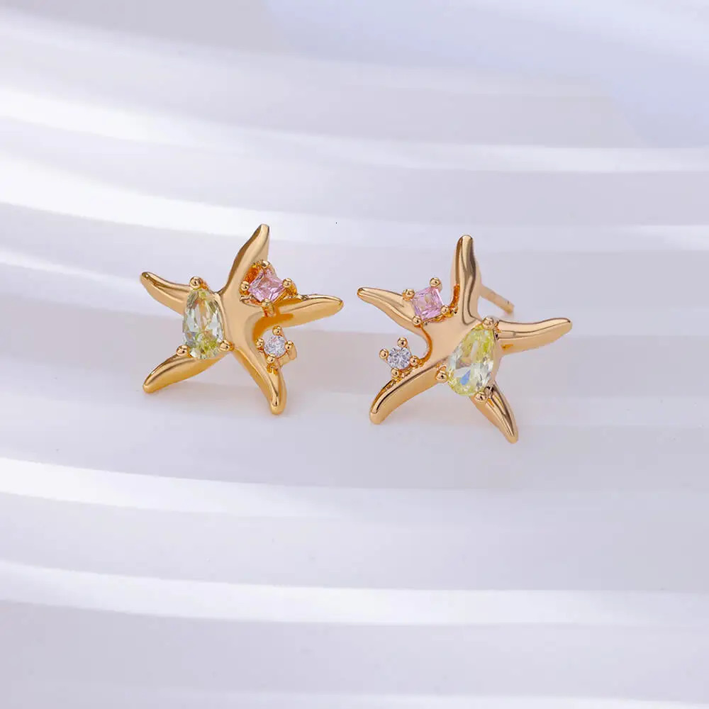 Water Drop Zircon Star Earrings Stainless Steel Gold Declaration 2023 Womens Christmas Jewelry Gifts 250326