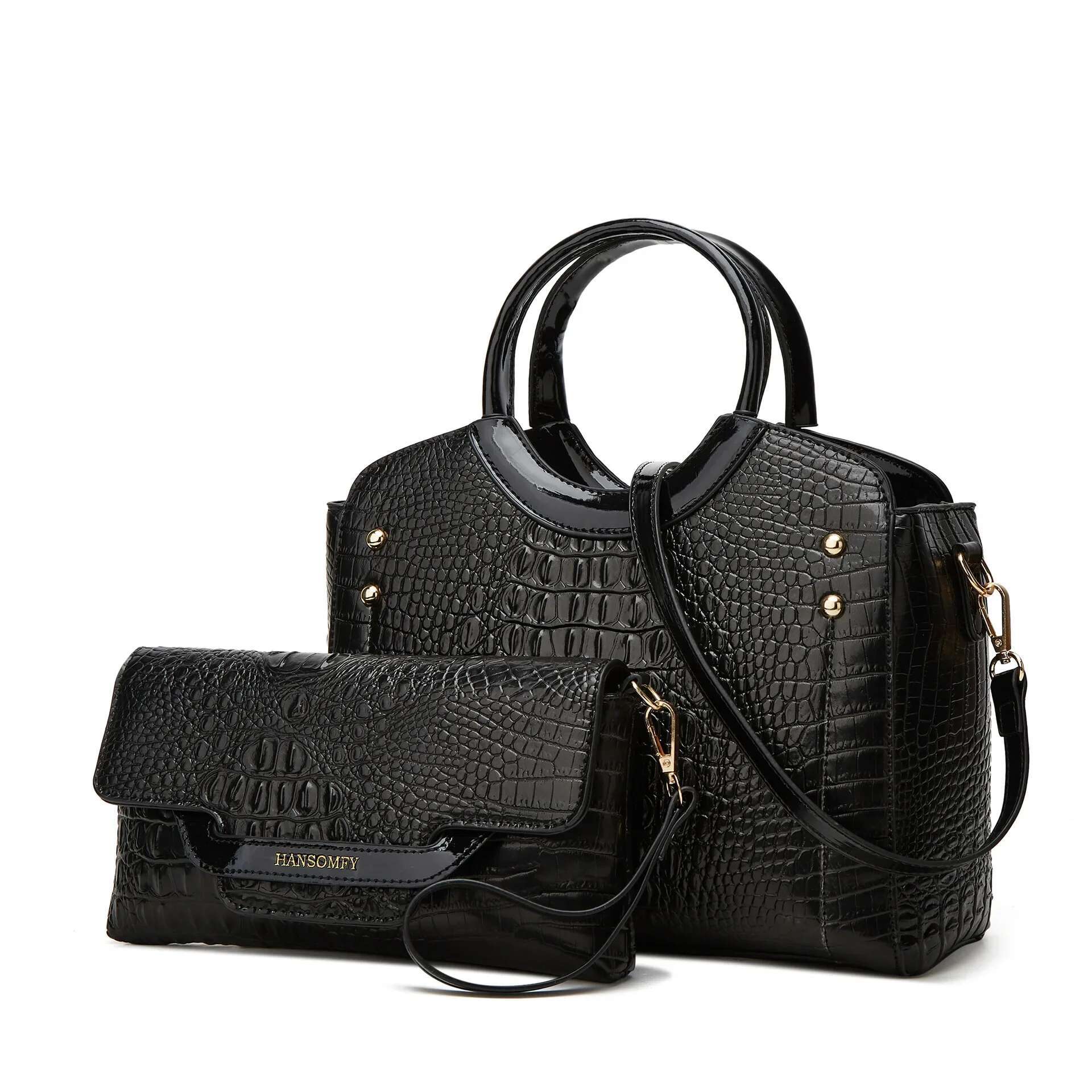 2025 New Fashionable Large Capacity Crocodile Pattern Handbag Fashion Designer Women's Cross Quality Shoulder Bag Motorcycle Horse