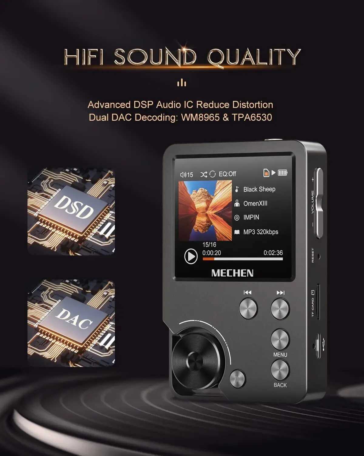 High quality lossless MP3 player/MECEN-M30/HiFi/64GB memory card supports up to 256GB Z250403