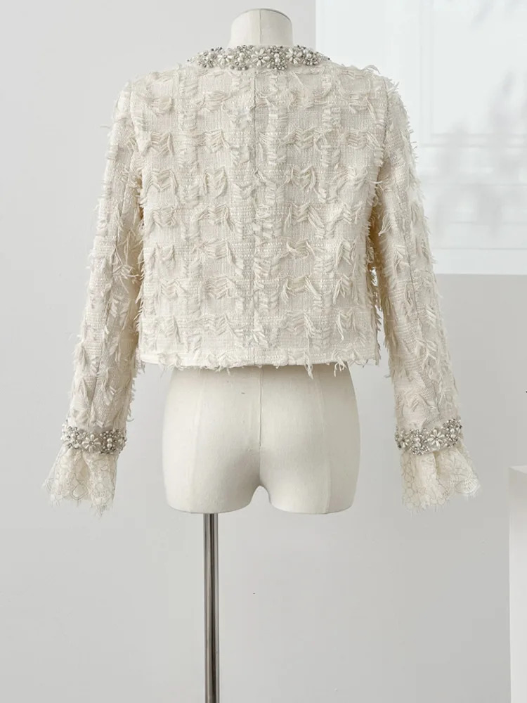 Small Fragrance Autumn Winter Beading Tweed Pearls Short Jacket CoatMini Pleated Skirt Suit 2 Piece Women High Quality Outfits 251104