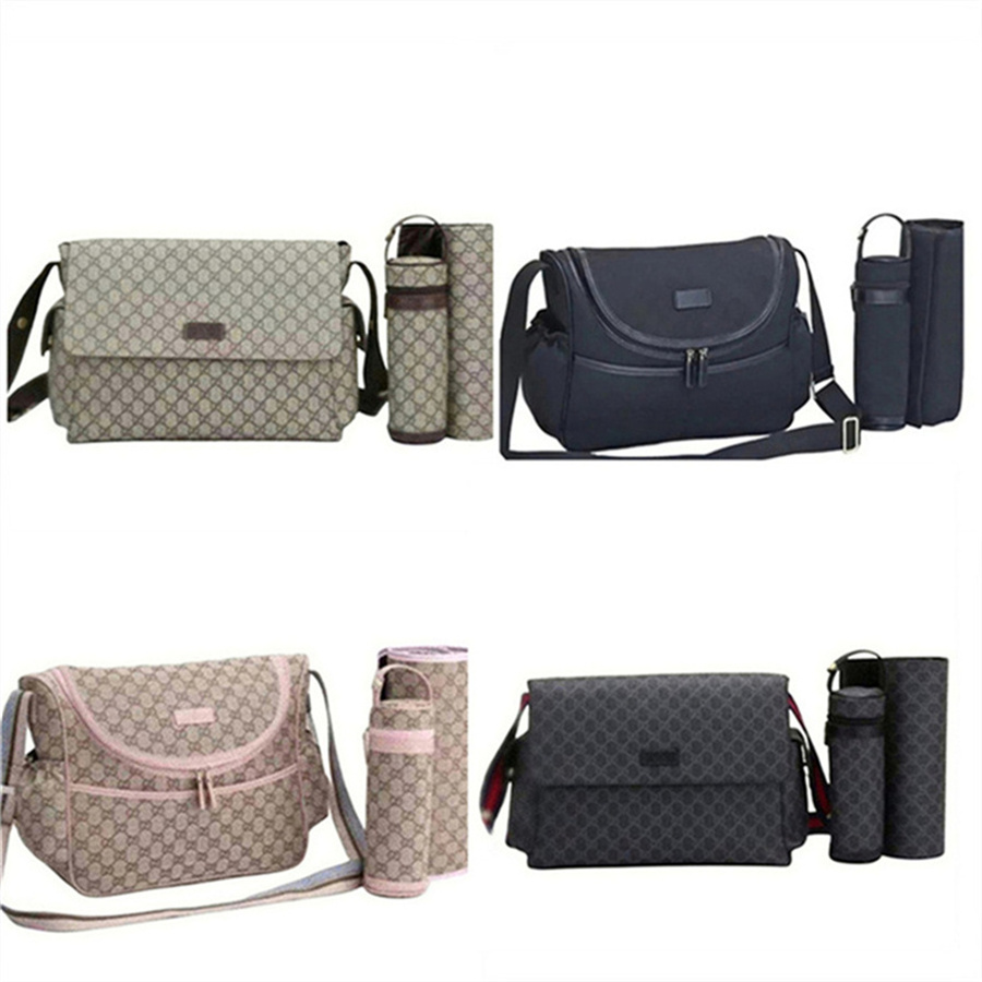 Designer diaper bag baby strollers baby mother bags diaper pads water bottles coolers three-piece letter zipper travel bags V79