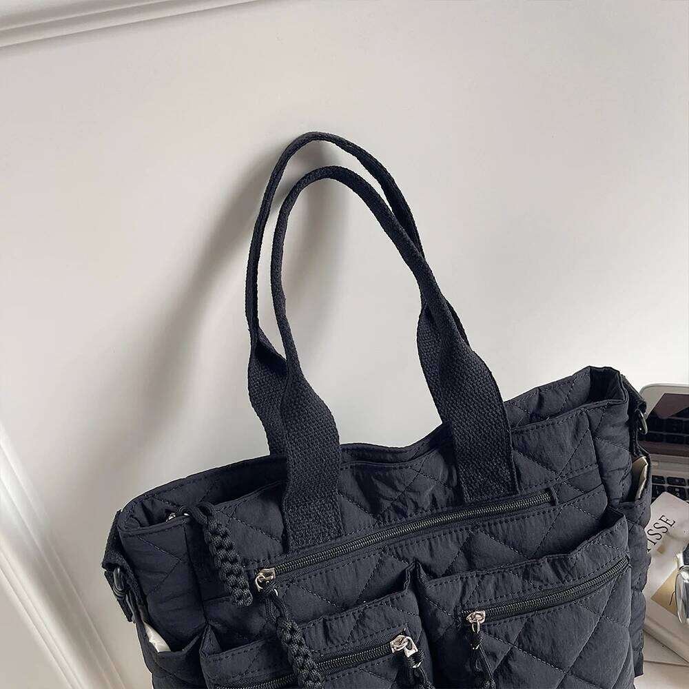 Women's Shoulder Bag, Large-Capacity Casual Multifunctional Commuter Handbag, Versatile Dia Quilted Design Crossbody Bag